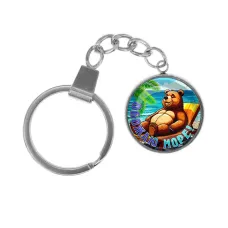 Брелок, нержавеющая сталь, с кольцом для ключей, Обожаю море C0319061