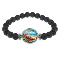 Браслет из лавы На чиле на расслабоне C0320003