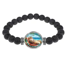 Браслет из лавы На чиле на расслабоне C0320003