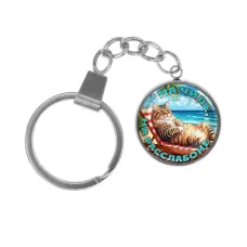 Брелок, нержавеющая сталь, с кольцом для ключей, На чиле на расслабоне C0320061