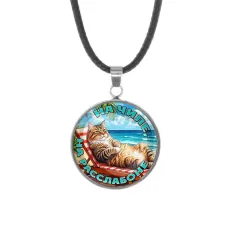 Кулон, нержавеющая сталь, со шнурком, На чиле на расслабоне C0320062