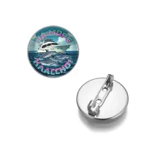 Круглый значок, цвет серебро, На море классно C0321023