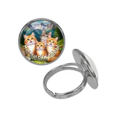 Кольцо металлическое, цвет серебро, Мы любим горы C0322015