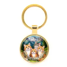 Круглый брелок, цвет золото, Мы любим горы C0322019