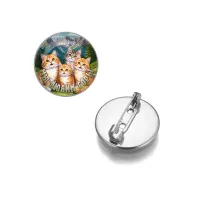 Круглый значок, цвет серебро, Мы любим горы C0322023