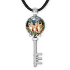 Кулон ключ, цвет серебро, со шнурком, Мы любим горы C0322043