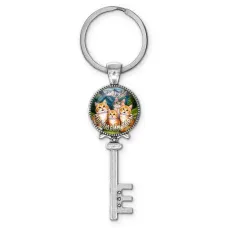 Брелок ключ, цвет серебро, с кольцом для ключей, Мы любим горы C0322044