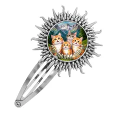 Заколка металлическая, цвет серебро, Мы любим горы C0322045