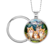 Кулон-брелок, цвет серебро, с цепочкой и кольцом, Мы любим горы C0322054