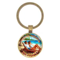 Круглый брелок, цвет бронза, Лучший отпуск C0323017