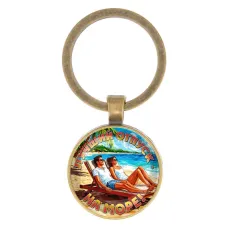 Круглый брелок, цвет бронза, Лучший отпуск C0323017