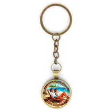 Круглый брелок, цвет бронза, с цепочкой, Лучший отпуск C0323018