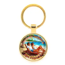 Круглый брелок, цвет золото, Лучший отпуск C0323019
