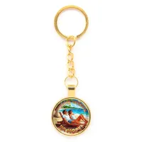 Круглый брелок, цвет золото, с цепочкой, Лучший отпуск C0323020