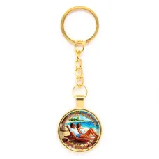 Круглый брелок, цвет золото, с цепочкой, Лучший отпуск C0323020