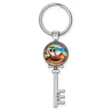 Брелок ключ, цвет серебро, с кольцом для ключей, Лучший отпуск C0323044