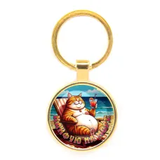 Круглый брелок, цвет золото, Кайфую на море C0325019