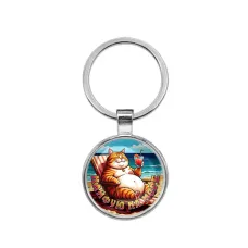 Круглый брелок, цвет серебро, Кайфую на море C0325021