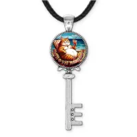 Кулон ключ, цвет серебро, со шнурком, Кайфую на море C0325043