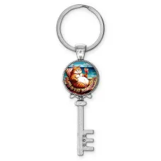 Брелок ключ, цвет серебро, с кольцом для ключей, Кайфую на море C0325044