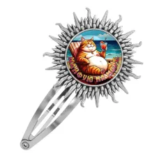 Заколка металлическая, цвет серебро, Кайфую на море C0325045