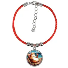 Браслет из красного шнура, Кайфую на море C0325047