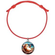 Браслет из красного шнура, Кайфую на море C0325052