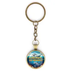 Круглый брелок, цвет бронза, с цепочкой, Если море, то Черное C0326018