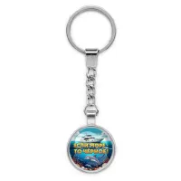 Круглый брелок, цвет серебро, с цепочкой, Если море, то Черное C0326022