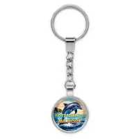 Круглый брелок, цвет серебро, с цепочкой, Встретимся на море C0327022