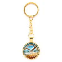 Круглый брелок, цвет золото, с цепочкой, Балтийское море C0328020