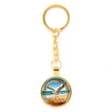 Круглый брелок, цвет золото, с цепочкой, Балтийское море C0328020