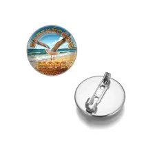 Круглый значок, цвет серебро, Балтийское море C0328023