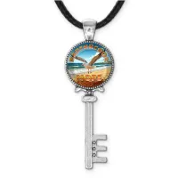 Кулон ключ, цвет серебро, со шнурком, Балтийское море C0328043