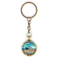 Круглый брелок, цвет бронза, с цепочкой, Азовское море C0329018