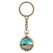 Круглый брелок, цвет бронза, с цепочкой, Азовское море C0329018