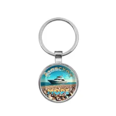 Круглый брелок, цвет серебро, Азовское море C0329021