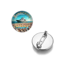 Круглый значок, цвет серебро, Азовское море C0329023