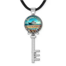 Кулон ключ, цвет серебро, со шнурком, Азовское море C0329043