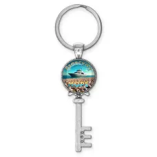Брелок ключ, цвет серебро, с кольцом для ключей, Азовское море C0329044