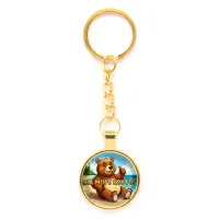 Круглый брелок, цвет золото, с цепочкой, На море круто C0330020