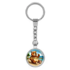 Круглый брелок, цвет серебро, с цепочкой, На море круто C0330022