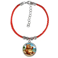 Браслет из красного шнура, На море круто C0330047