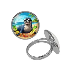 Кольцо металлическое, цвет серебро, Это я на море C0332015