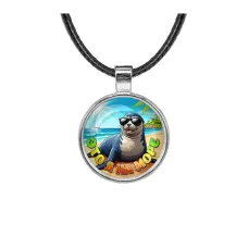 Кулон, цвет серебро, со шнурком, Это я на море C0332027