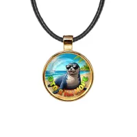 Кулон, цвет золото, со шнурком, Это я на море C0332033