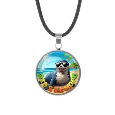 Кулон, нержавеющая сталь, со шнурком, Это я на море C0332062