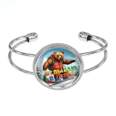 Браслет металлический, цвет серебро, Отдыхаю в горах C0333034