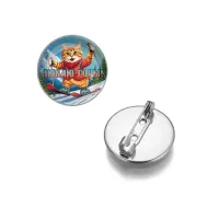 Круглый значок, цвет серебро, Люблю горы C0334023