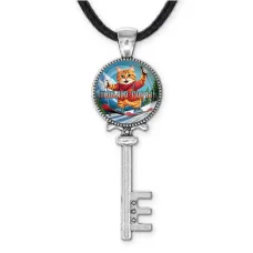 Кулон ключ, цвет серебро, со шнурком, Люблю горы C0334043